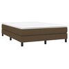 vidaXL Cama box spring con colch&oacute;n tela marr&oacute;n oscuro 140x190 cm