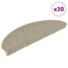 vidaXL Alfombra autoadhesiva escalera sisal 30 uds verde claro
