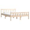 vidaXL Estructura de cama doble pequeña sin colchón madera maciza
