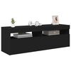 vidaXL Mueble de TV con luces LED negro 120x35x40 cm
