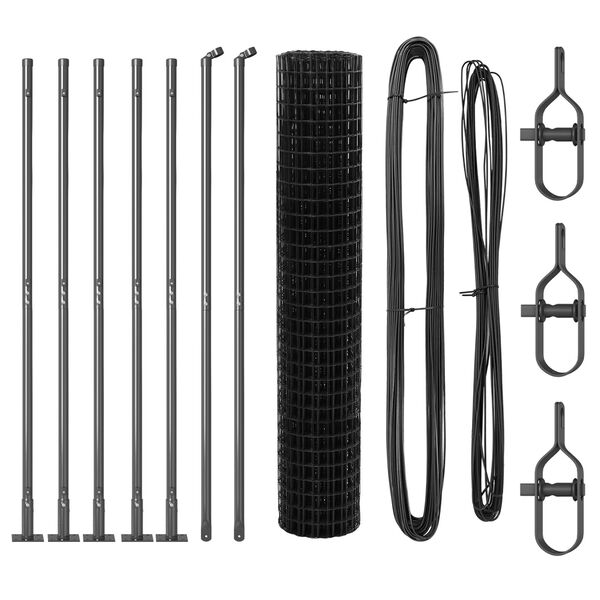 vidaXL Valla con Poste Gris 1,6 x 10 m Acero y PVC