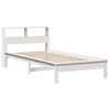 vidaXL Cama con estanter&iacute;a sin colch&oacute;n madera maciza blanco 90x200 cm