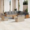 vidaXL Set sof&aacute;s de jard&iacute;n 14 pzas con cojines rat&aacute;n sint&eacute;tico beige