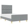 vidaXL Estructura de cama con cabecera Gris claro 120 x 190 cm tela