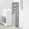 vidaXL Armario de baño estrecho con ruedas madera gris Sonoma