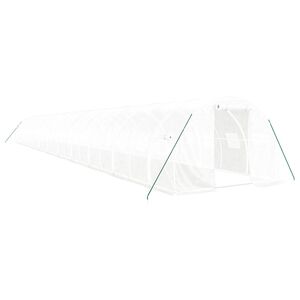 vidaXL Invernadero con estructura de acero blanco 66 m&sup2; 22x3x2 m