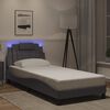vidaXL Estructura de cama Viana con LED sin colch&oacute;n gris 90x190 cm