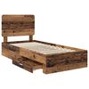 vidaXL Estructura de cama con cabecera Madera vieja 90 x 190 cm