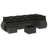 vidaXL Set de sof&aacute;s de jard&iacute;n 8 piezas y cojines rat&aacute;n sint&eacute;tico negro