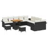 vidaXL Conjunto de sof&aacute;s de jard&iacute;n 13 uds. Negro rat&aacute;n sint&eacute;tico