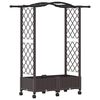 vidaXL Cama elevada con trellis y techo Marr&oacute;n 124 x 40 x 129 cm PP