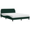 vidaXL Cama con colch&oacute;n Dover terciopelo verde oscuro 120x200 cm