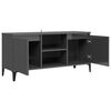 vidaXL Mueble de TV con patas de metal gris brillante 103,5x35x50 cm