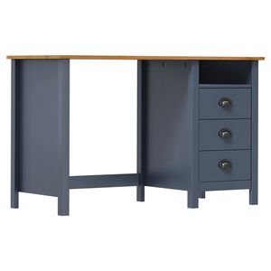 vidaXL Escritorio Hill con 3 cajones madera de pino gris 120x50x74 cm