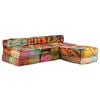 vidaXL Puf modular de 3 plazas de tela patchwork