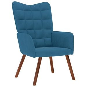 vidaXL Sill&oacute;n de relax de terciopelo azul