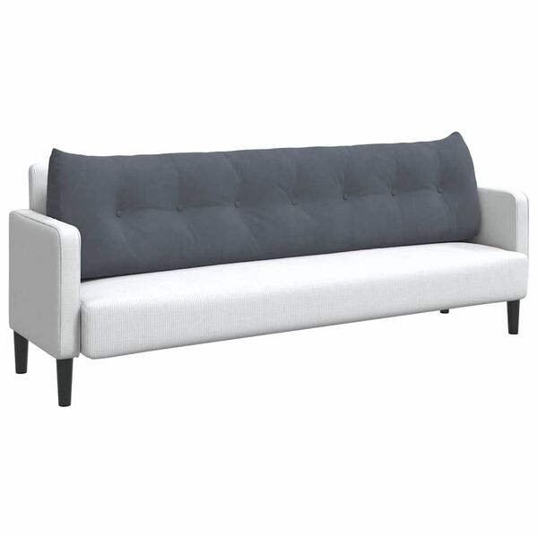 vidaXL Coj&iacute;n de Espalda Gris oscuro 200 x 24 x 50 cm Terciopelo