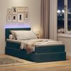 vidaXL Cama con almacenamiento y LED con LED Verde oscuro 90 x 200 cm
