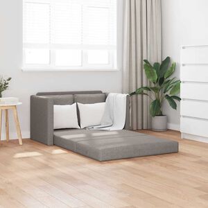 vidaXL Sof&aacute; cama de suelo 2 en 1 tela gris Taupe 112x174x55 cm