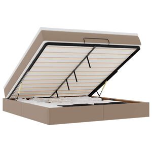 vidaXL Estructura cama otomana colch&oacute;n cappucino cuero sint&eacute;tico