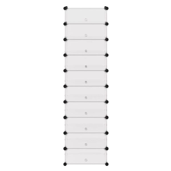 vidaXL Zapatero apilable con 10 compartimentos blanco