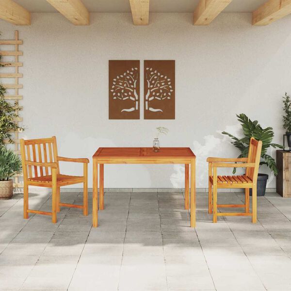vidaXL Conjunto de Comedor de Jardín 3 pcs Marrón