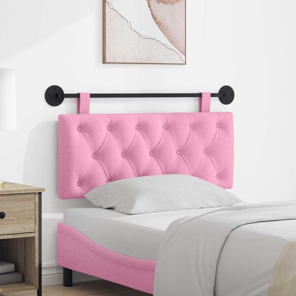 vidaXL Cabecera Colgante Montaje en la pared Rosa 110 x 55 x 7 cm tela