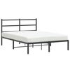vidaXL Estructura cama sin colch&oacute;n con cabecero metal negro 135x190 cm