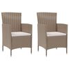 vidaXL Set de comedor de jard&iacute;n 3 pzas y cojines rat&aacute;n sint&eacute;tico beige