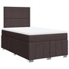 vidaXL Cama box spring con colch&oacute;n tela marr&oacute;n oscuro 120x200 cm