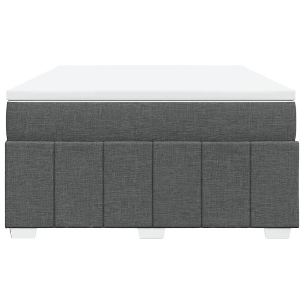vidaXL Cama box spring con colch&oacute;n tela gris oscuro 160x200 cm