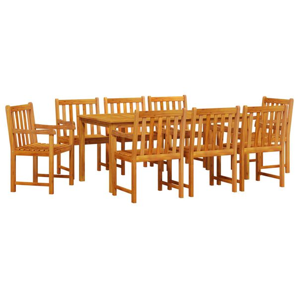 vidaXL Conjunto de Comedor de Jardín 9 pcs Marrón