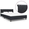 vidaXL Estructura de cama sin colch&oacute;n cuero sint&eacute;tico negro 140x200cm