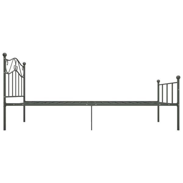vidaXL Estructura de cama sin colch&oacute;n metal gris 100x200 cm