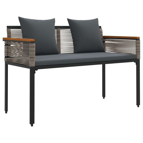 vidaXL Banco de exterior Gris y Gris Oscuro 117 x 54 x 74.5 cm