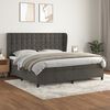vidaXL Cama box spring con colch&oacute;n terciopelo gris oscuro 200x200 cm