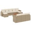 vidaXL Set de sof&aacute;s de jard&iacute;n 11pzas con cojines rat&aacute;n sint&eacute;tico beige
