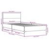 vidaXL Estructura cama madera ingenier&iacute;a metal roble Sonoma 90x200 cm