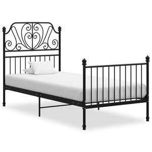 vidaXL Estructura de cama sin colch&oacute;n metal negro 100x200 cm