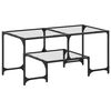 vidaXL Mesa de centro superficie de vidrio acero 98,5x50x45 cm