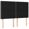 vidaXL Cabecero de cama de tela negro 144x5x118/128 cm