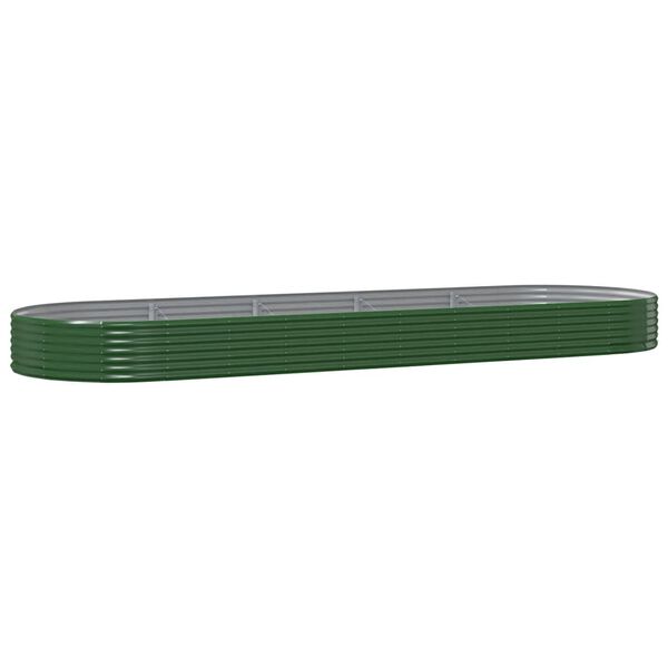 vidaXL Jardinera arriate acero galvanizado verde 450x140x36 cm