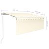 vidaXL Toldo automático retráctil con persiana color crema 3x2,5m