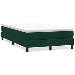 vidaXL Cama box spring sin colch&oacute;n terciopelo verde oscuro 120x210 cm
