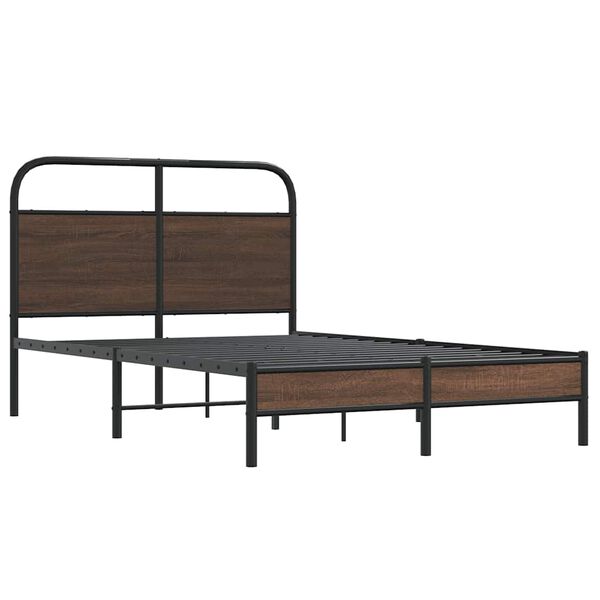 vidaXL Estructura de cama sin colch&oacute;n 120x190 cm madera marr&oacute;n roble