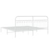 vidaXL Estructura cama sin colch&oacute;n con cabecero metal blanco 193x203cm