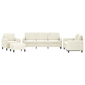 vidaXL Juego de sofás 4 piezas terciopelo crema