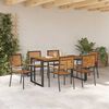 vidaXL Conjunto de Comedor de Jard&iacute;n 7 pcs Negro y Marr&oacute;n
