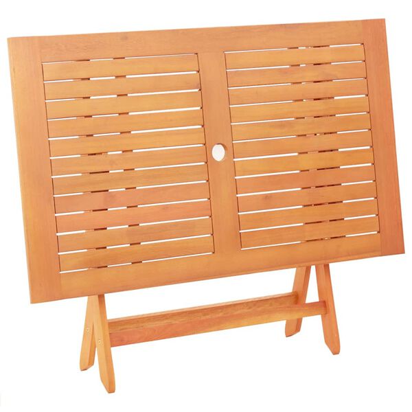 vidaXL Mesa de jardín plegable madera maciza de eucalipto 120x70x75 cm