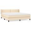 vidaXL Cama box spring con colch&oacute;n tela color crema 180x200 cm
